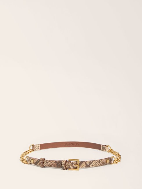 Guess Marciano Ceinture Imprimée Phyton Orange