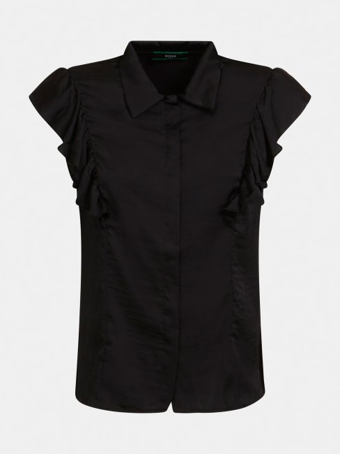 Chemise En Satin Imprimé All Over Guess Noir