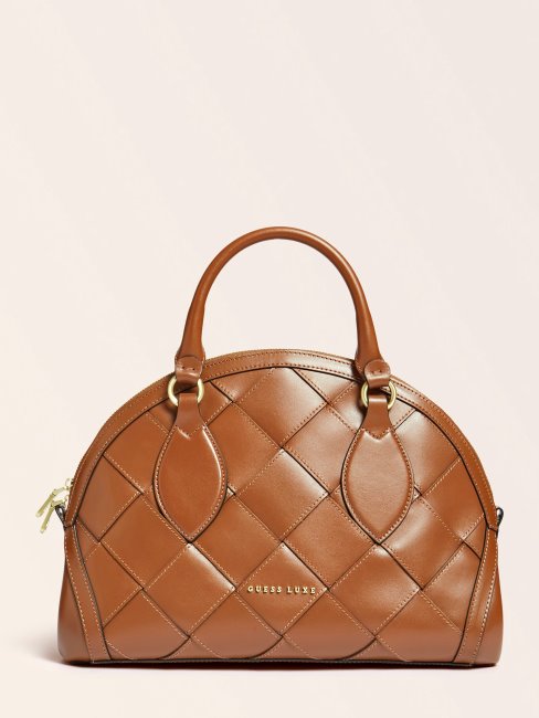 Sac à Main Guess En Cuir Véritable Marron Giorgia Luxe