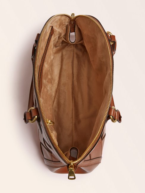 Sac à Main Guess En Cuir Véritable Marron Giorgia Luxe