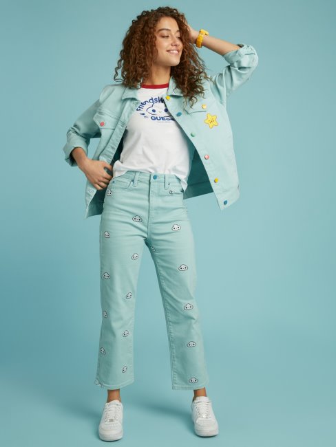 T-shirt Blanc Multi Imprimé Guess