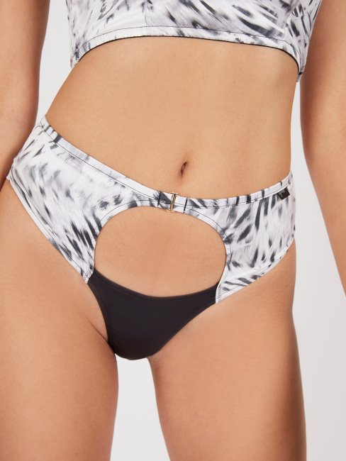 Guess All Over Imprimé Satin Brésilien Noir Multi