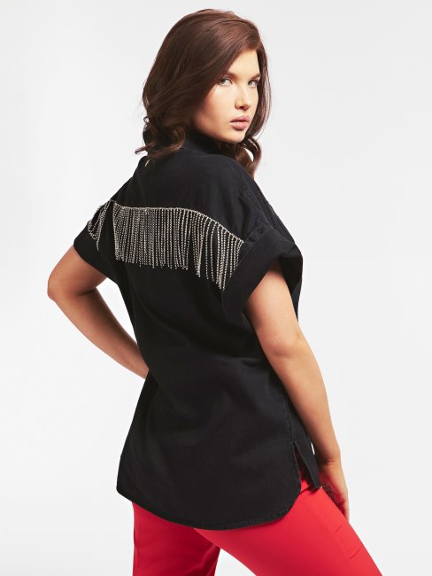 Chemise En Jean Bijou Guess Noir