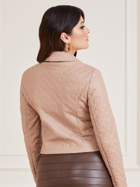 Guess Veste En Similicuir Beige Marciano