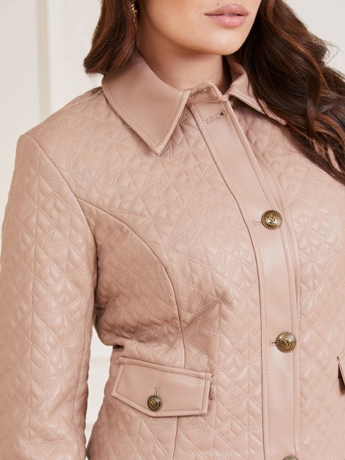 Guess Veste En Similicuir Beige Marciano