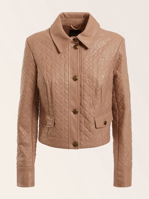 Guess Veste En Similicuir Beige Marciano
