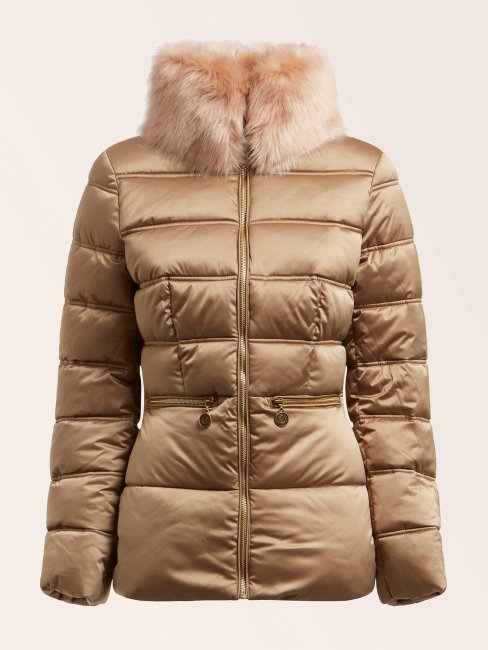 Veste Matelassée En Satin Marciano Beige Guess