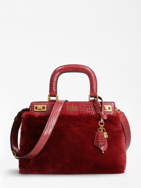 Sac à Main Guess Rouge En Fausse Fourrure Katey