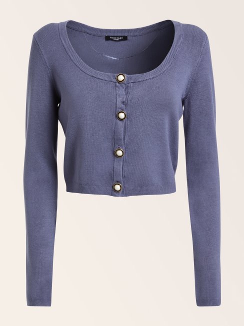 Guess Cardigan En Viscose Mélangée Bleu