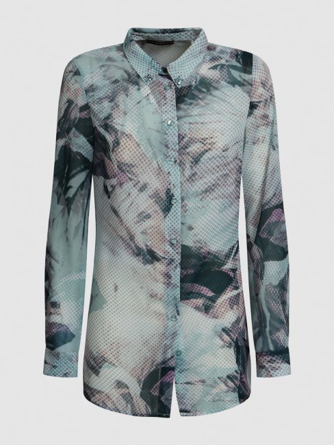 Chemise à Imprimé All Over Guess Nuances De Bleu