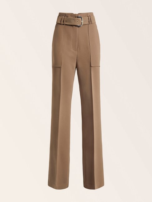 Guess Marciano Pantalon Large Ceinturé Marron