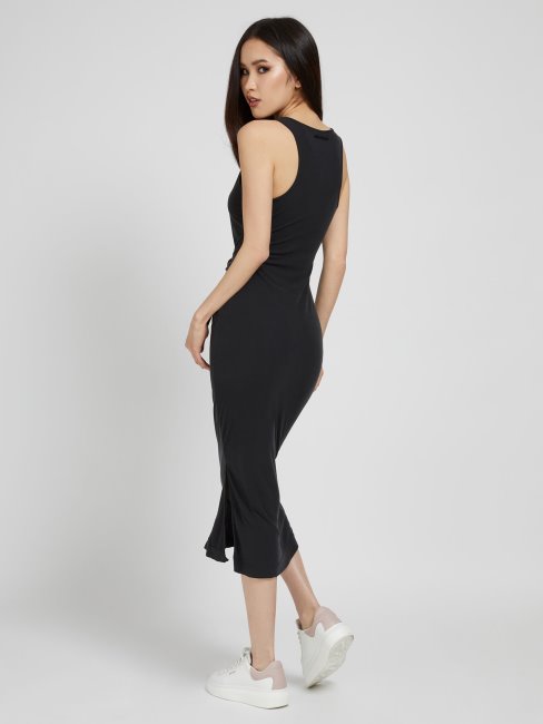 Robe Guess Noire Ceinturée Côtelée