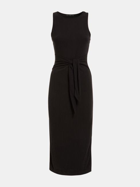 Robe Guess Noire Ceinturée Côtelée