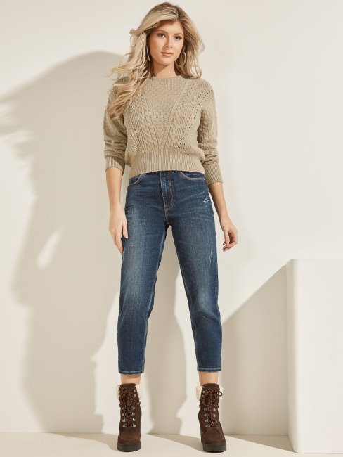 Pull Torsadé Gris Guess