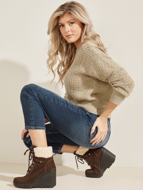 Pull Torsadé Gris Guess