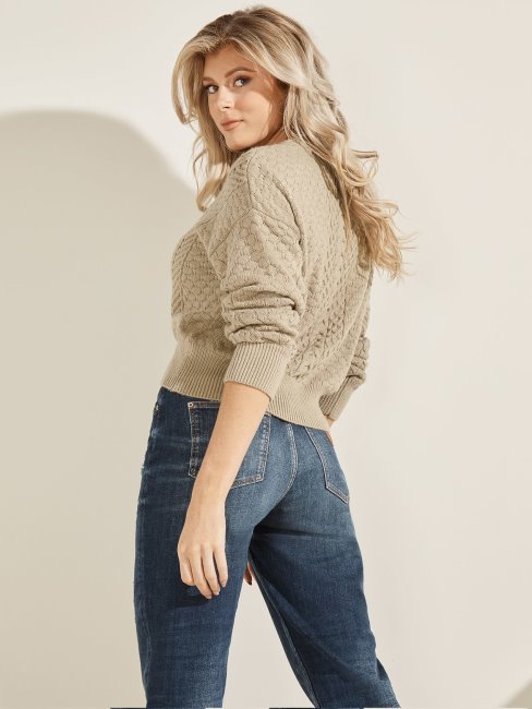 Pull Torsadé Gris Guess