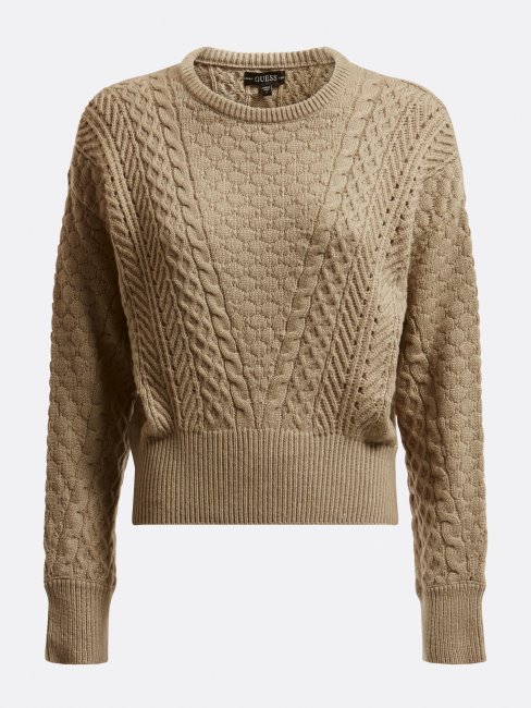 Pull Torsadé Gris Guess