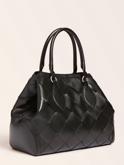 Sac à Main Guess En Cuir Véritable Giorgia Luxe Noir