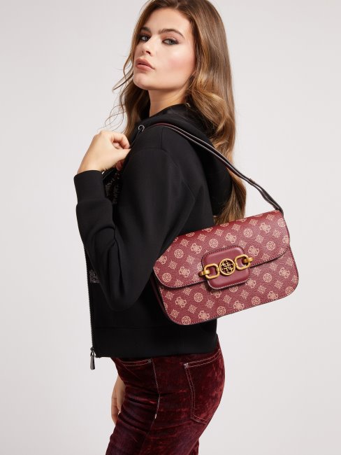 Sac à Bandoulière Rouge Multi Hensely 4g Peony Logo Guess