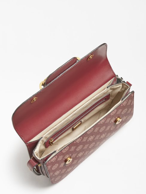 Sac à Bandoulière Rouge Multi Hensely 4g Peony Logo Guess