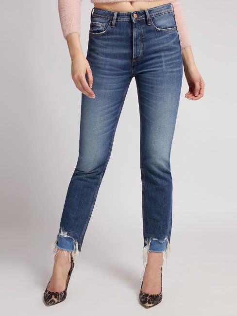 Guess Bleu Denim Pantalon Abrasions
