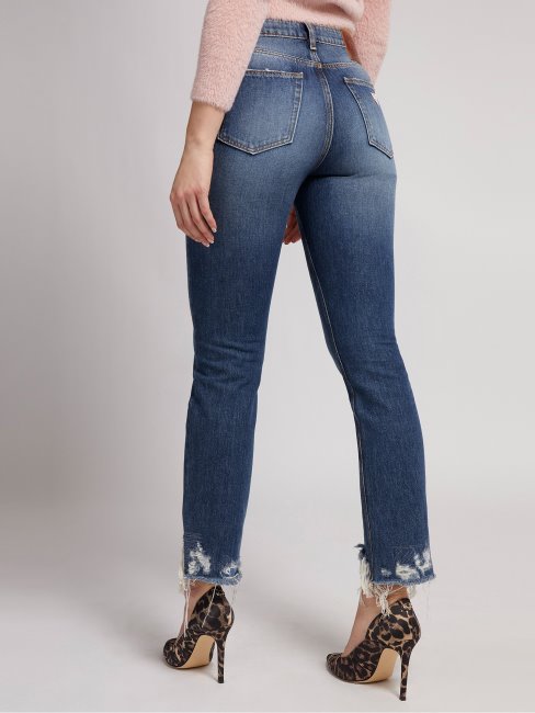 Guess Bleu Denim Pantalon Abrasions