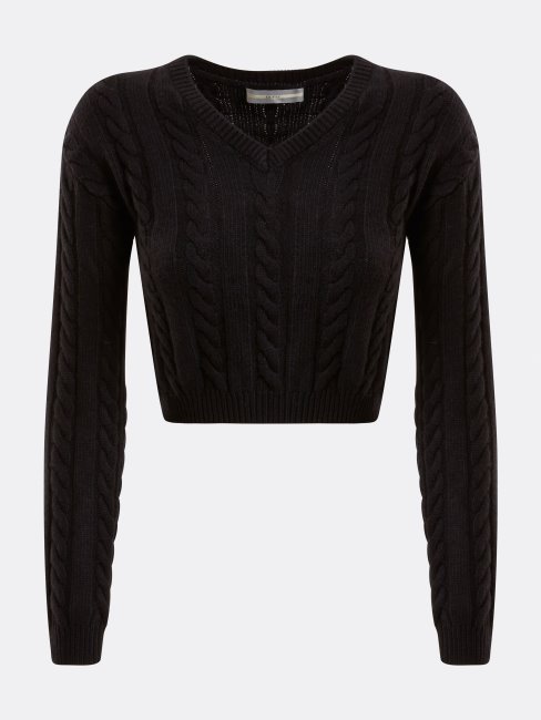 Guess Pull Noir En Laine Mélangée