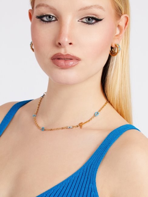 Collier Guess Pop Links Bleu Clair