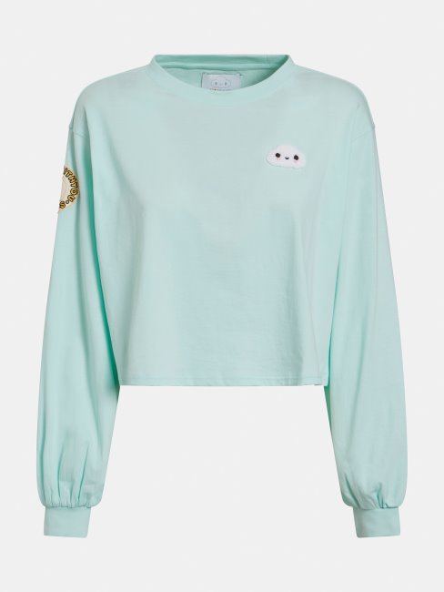 Crop Top Bleu Clair Patchs Guess