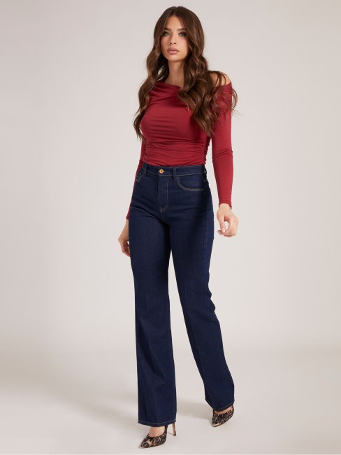 Pantalon Bleu En Denim Bleu Guess