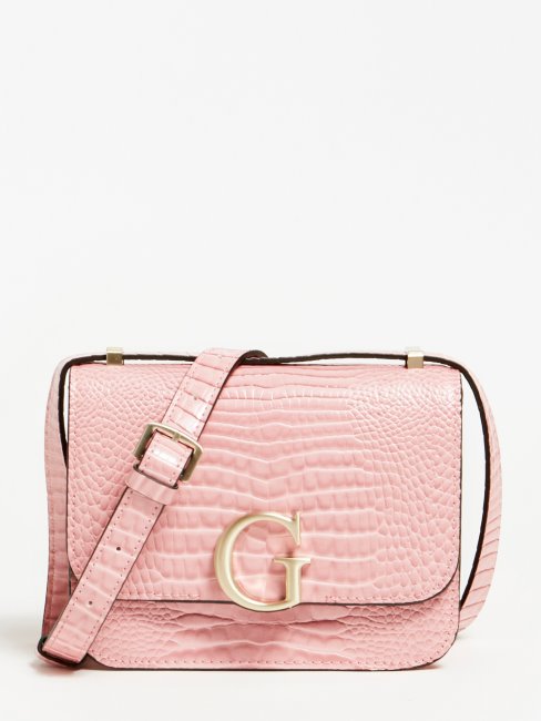 Corily Sac Bandoulière Imprimé Croco Guess Rose