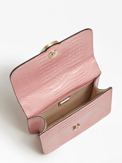 Corily Sac Bandoulière Imprimé Croco Guess Rose