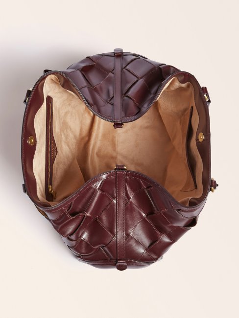 Guess Sac à Main Giorgia Rouge Grand Luxe En Cuir Véritable