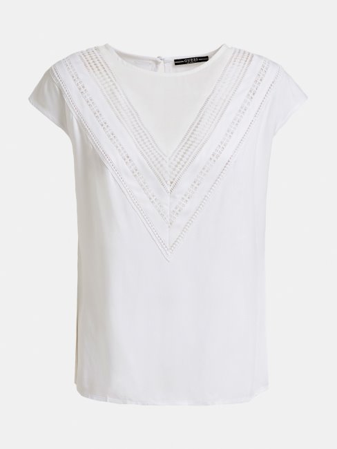 Deviner Haut Blanc En Dentelle