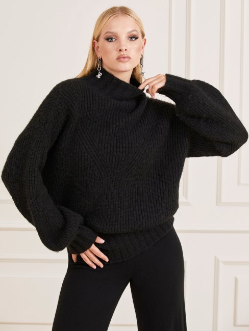 Pull En Laine Mélangée Marciano Noir Guess