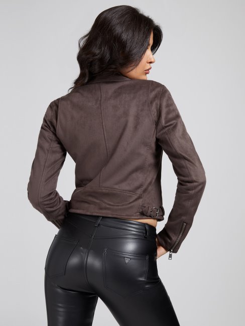 Veste En Similicuir Marron Guess