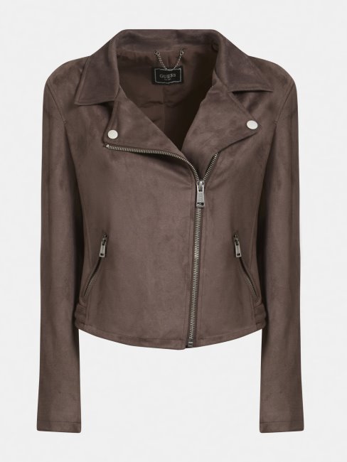 Veste En Similicuir Marron Guess