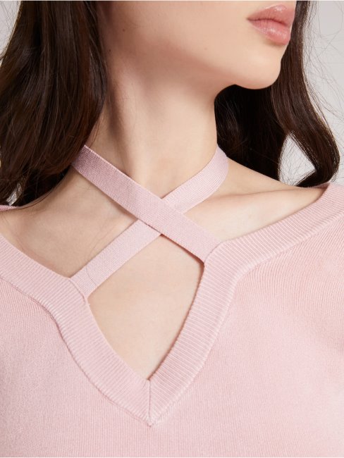 Robe Côtelée Rose Guess