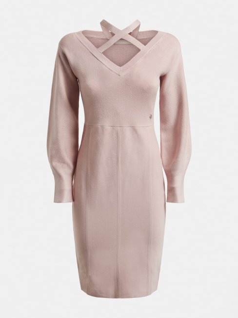 Robe Côtelée Rose Guess