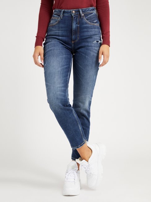 Pantalon Denim Coupe Relax Bleu Guess