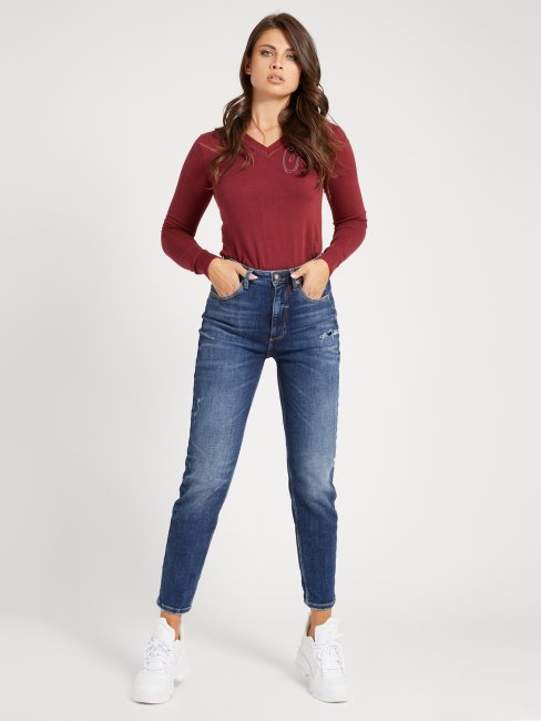 Pantalon Denim Coupe Relax Bleu Guess