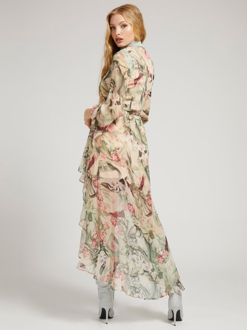 Robe Longue à Imprimé Fantaisie Florale Guess All-over