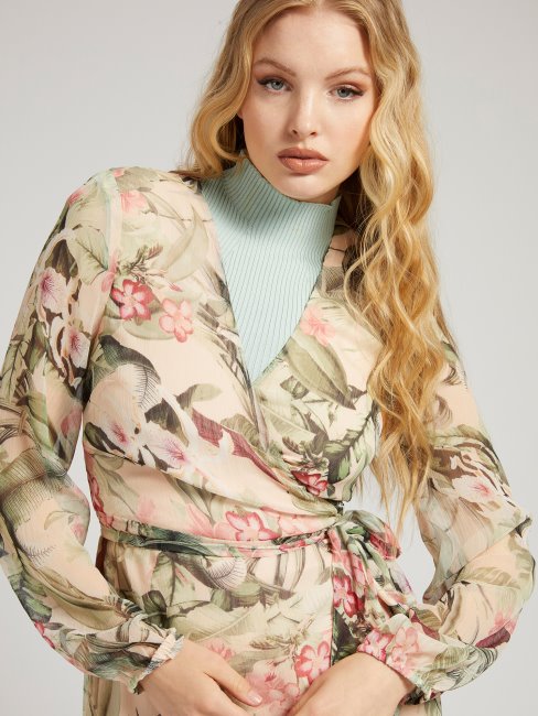 Robe Longue à Imprimé Fantaisie Florale Guess All-over