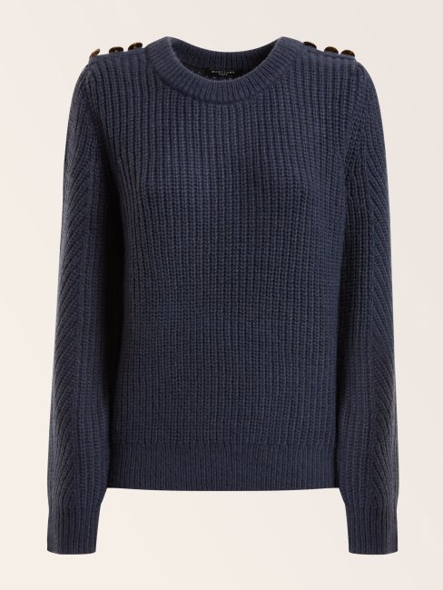 Pull En Laine Mélangée Marciano Bleu Clair