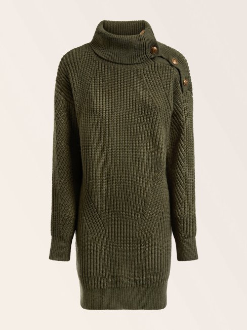 Guess Vert Pull En Laine Mélangée Boutons Marciano