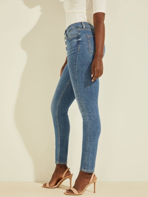 Pantalon En Jean Bleu Coupe Skinny Guess