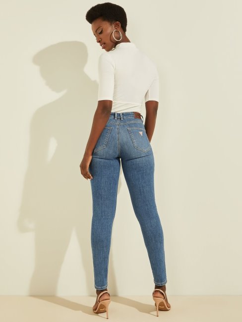 Pantalon En Jean Bleu Coupe Skinny Guess