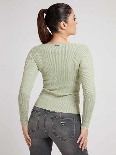 Guess Pull En Viscose Mélangée Vert