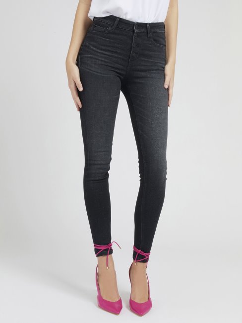 Guess Gris Push Up Pantalon En Denim Coupe Skinny