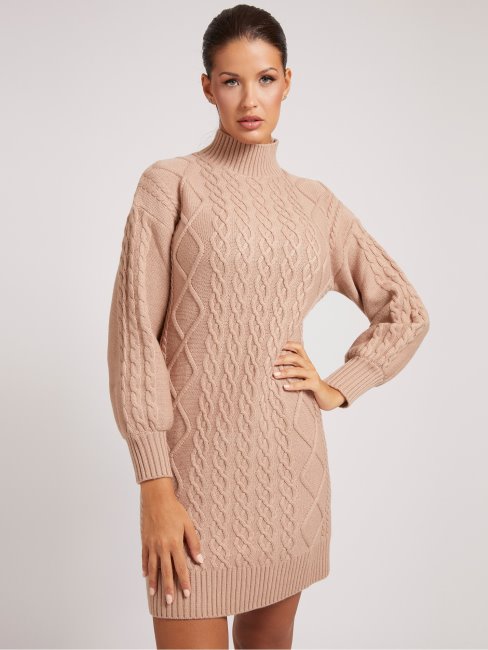 Peignoir Beige En Laine Mélangée Guess